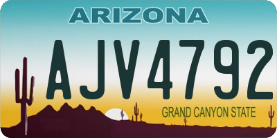 AZ license plate AJV4792