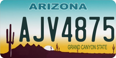 AZ license plate AJV4875
