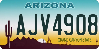 AZ license plate AJV4908