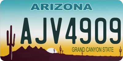 AZ license plate AJV4909