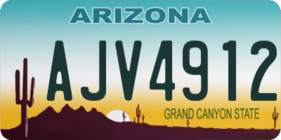 AZ license plate AJV4912