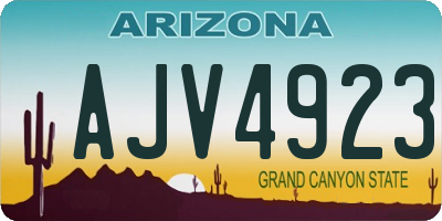 AZ license plate AJV4923