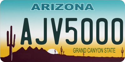AZ license plate AJV5000
