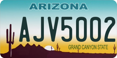 AZ license plate AJV5002
