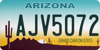 AZ license plate AJV5072