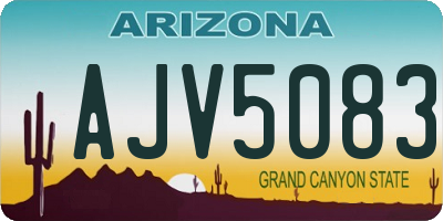 AZ license plate AJV5083