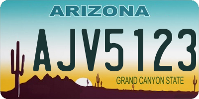 AZ license plate AJV5123