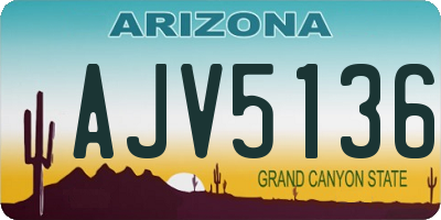 AZ license plate AJV5136