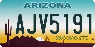 AZ license plate AJV5191