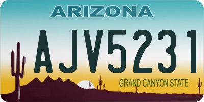 AZ license plate AJV5231