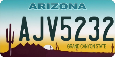 AZ license plate AJV5232