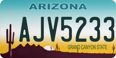 AZ license plate AJV5233