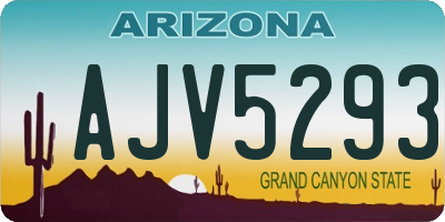 AZ license plate AJV5293