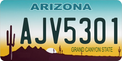 AZ license plate AJV5301