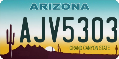 AZ license plate AJV5303