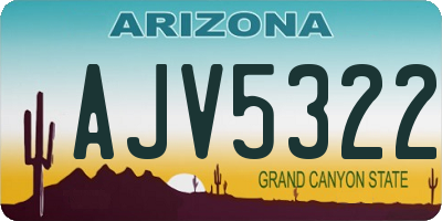 AZ license plate AJV5322