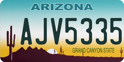 AZ license plate AJV5335