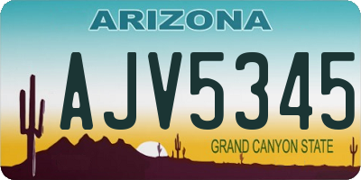 AZ license plate AJV5345