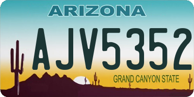 AZ license plate AJV5352