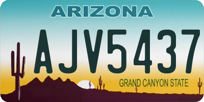 AZ license plate AJV5437