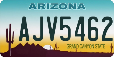 AZ license plate AJV5462