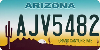 AZ license plate AJV5482