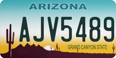AZ license plate AJV5489