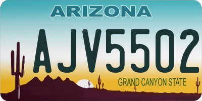 AZ license plate AJV5502