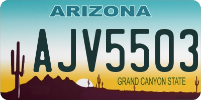 AZ license plate AJV5503