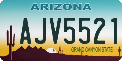AZ license plate AJV5521
