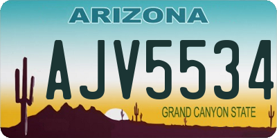 AZ license plate AJV5534