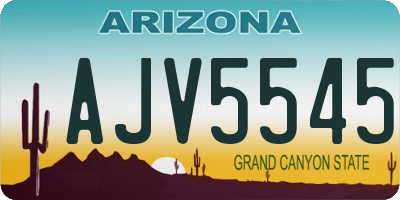 AZ license plate AJV5545