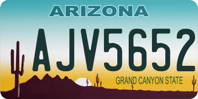 AZ license plate AJV5652
