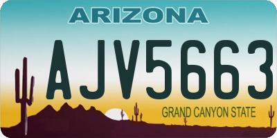 AZ license plate AJV5663