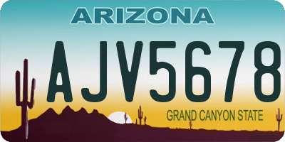 AZ license plate AJV5678