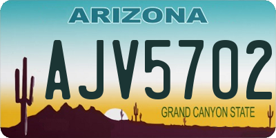 AZ license plate AJV5702