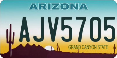 AZ license plate AJV5705