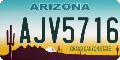 AZ license plate AJV5716