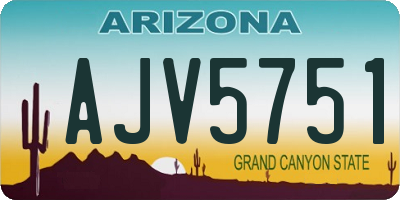 AZ license plate AJV5751