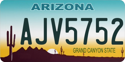 AZ license plate AJV5752