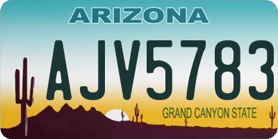 AZ license plate AJV5783
