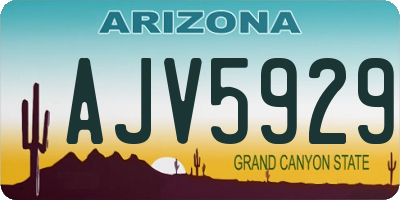 AZ license plate AJV5929
