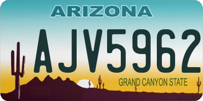 AZ license plate AJV5962