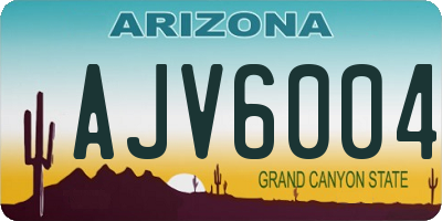 AZ license plate AJV6004