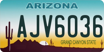 AZ license plate AJV6036