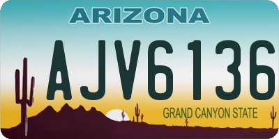 AZ license plate AJV6136