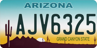 AZ license plate AJV6325