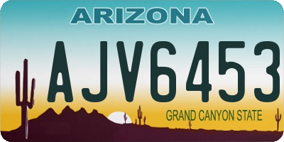 AZ license plate AJV6453