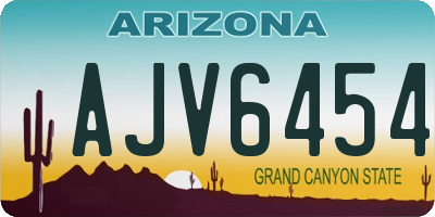 AZ license plate AJV6454