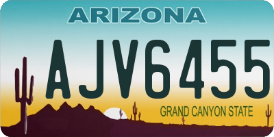 AZ license plate AJV6455
